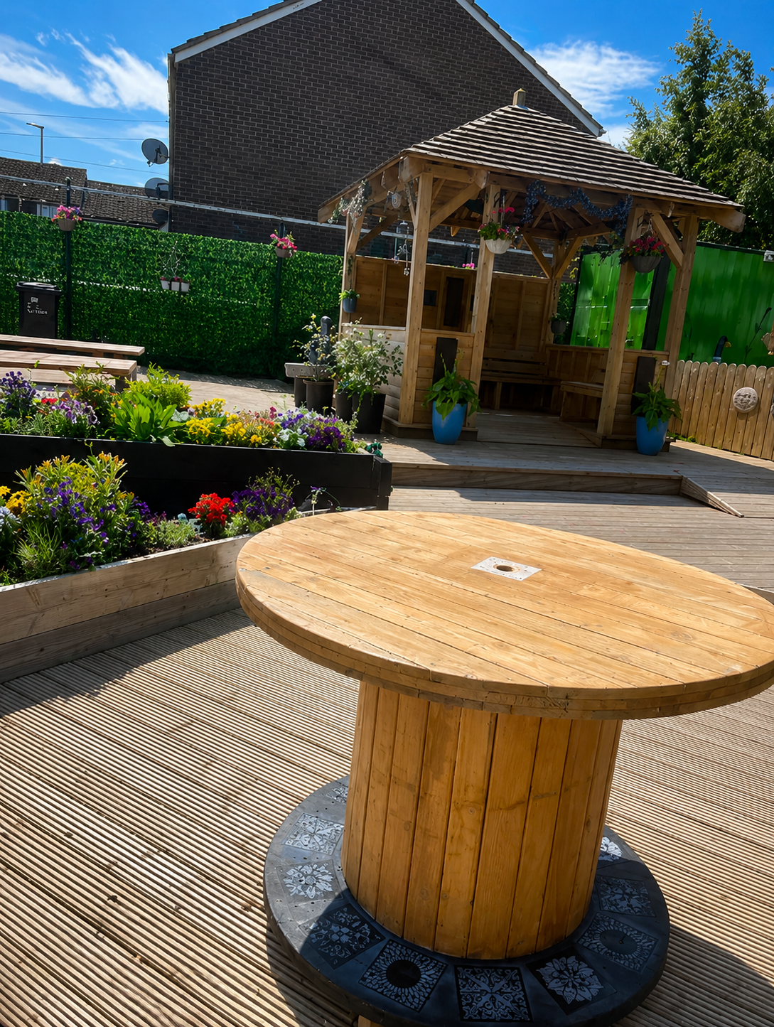 Planters and planting beds in Leafair Community Garden