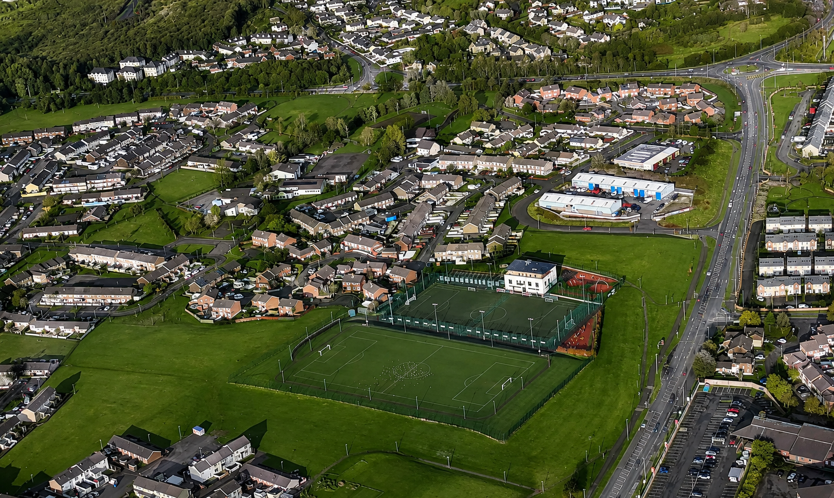 Aerial view of the Leafair area and community facilities